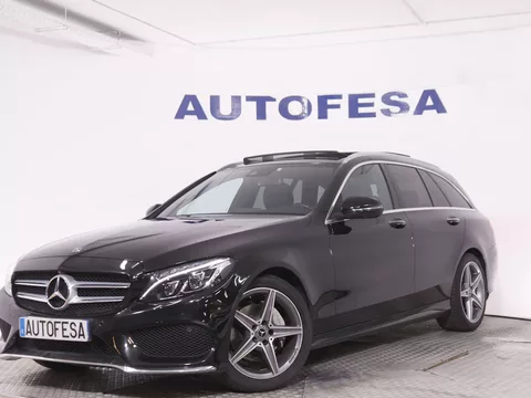 Mercedes-benz C 220 CLASE C C220D ESTATE AMG LINE AUTO 170CV 5P # CUERO, TECHO ELEC DOBLE, NAVY, PARKTRONIC