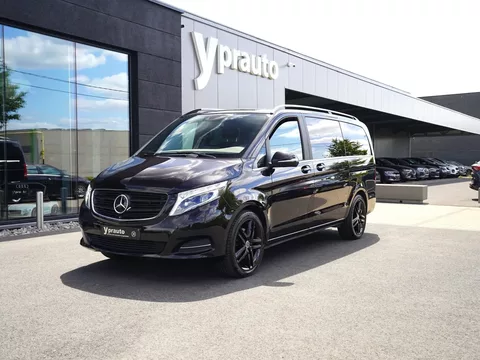 Mercedes V 250 Aut Lang Lichte vracht – 5 zitplaatsen Leder Memory LED 360°Camera Elek Schuifdeuren Trekhaak Verwarmde en gekoelde zetels Nachtchauffage Adaptieve cruise Volleder
